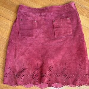 Maeve suede leather mini skirt with lacer cut detail